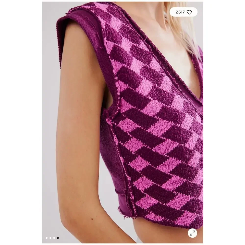 Free People Lola women’s short sleeve vest Top size medium